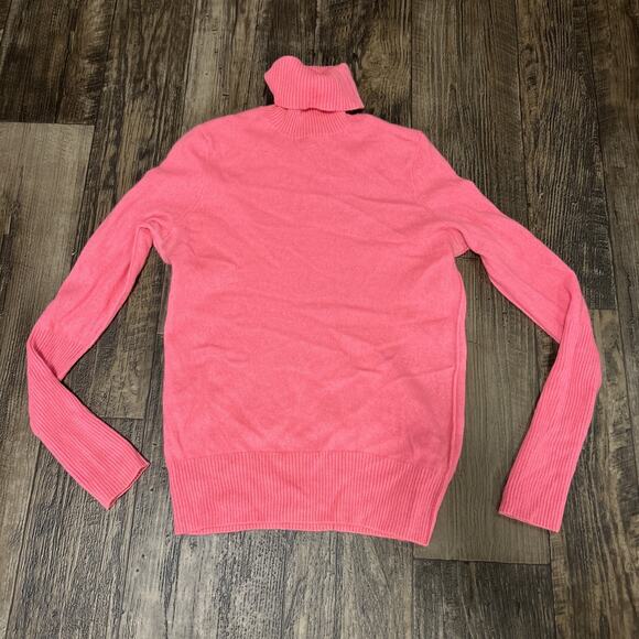 AQUA Cashmere Sweater Women’s Small Pink Long Sleeve Turtleneck - Picture 1 of 8